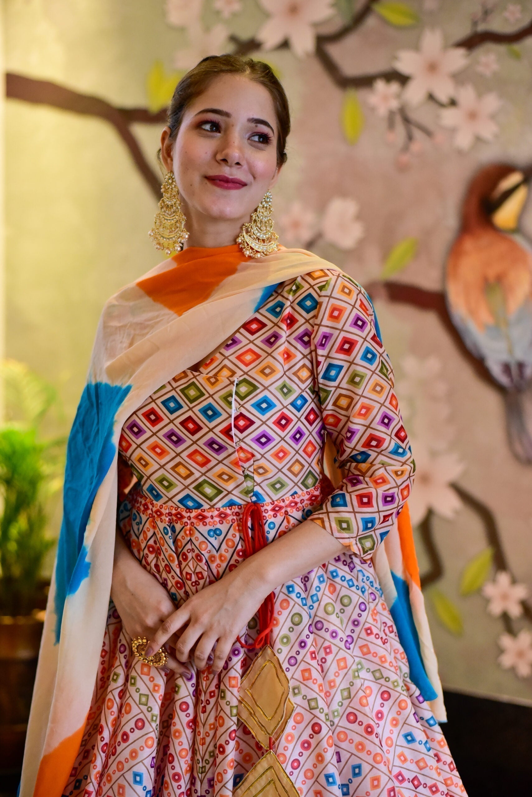 keshori chanderi maxi set