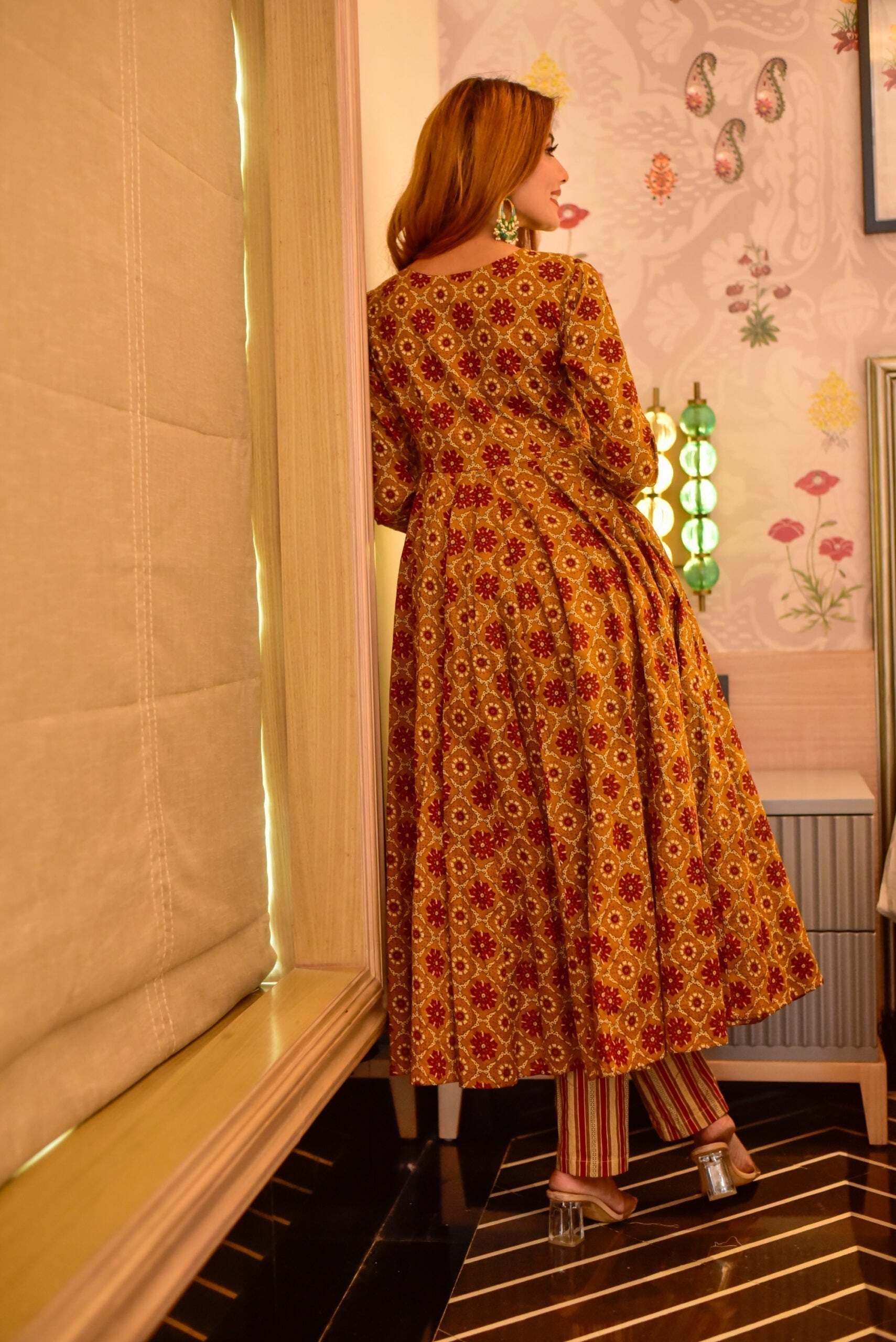 aarna mustard cotton suit