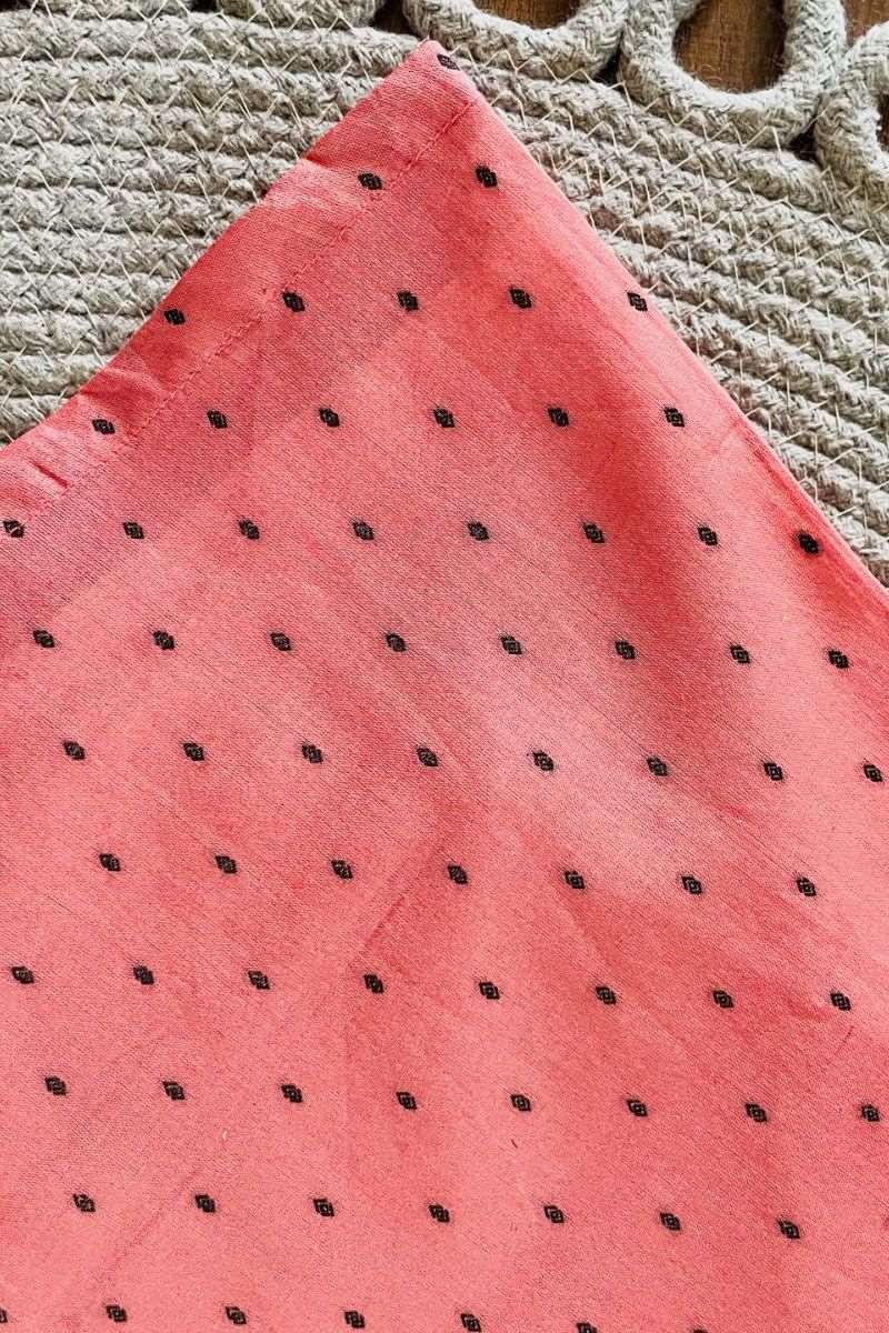 DAINTY EMBROIDERED BOW-BACK FLARED DRESS