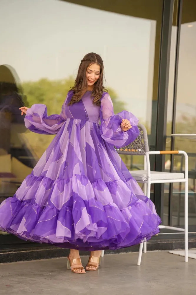 Aniya purple organza dress