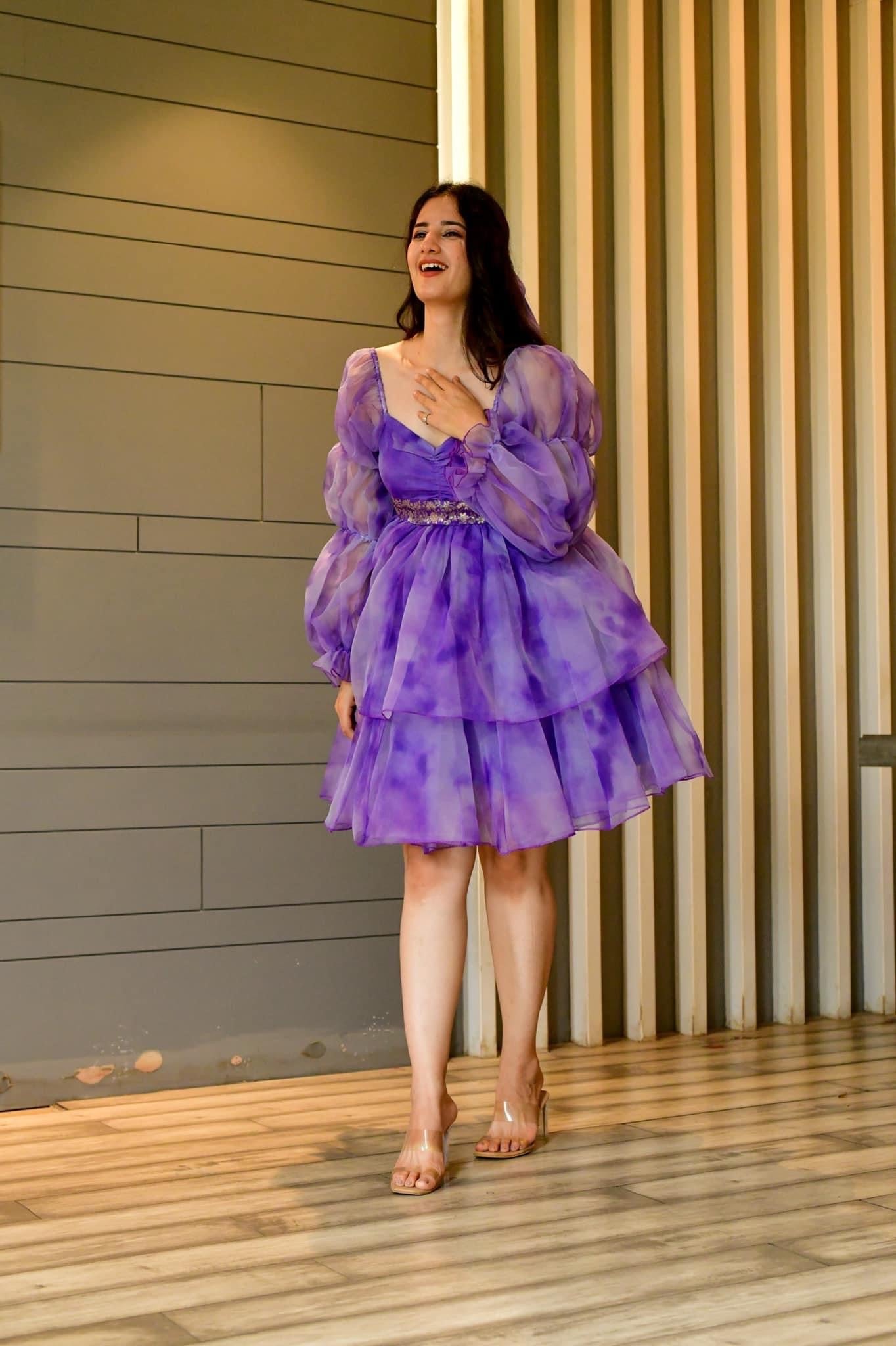 Isabella purple organza dress